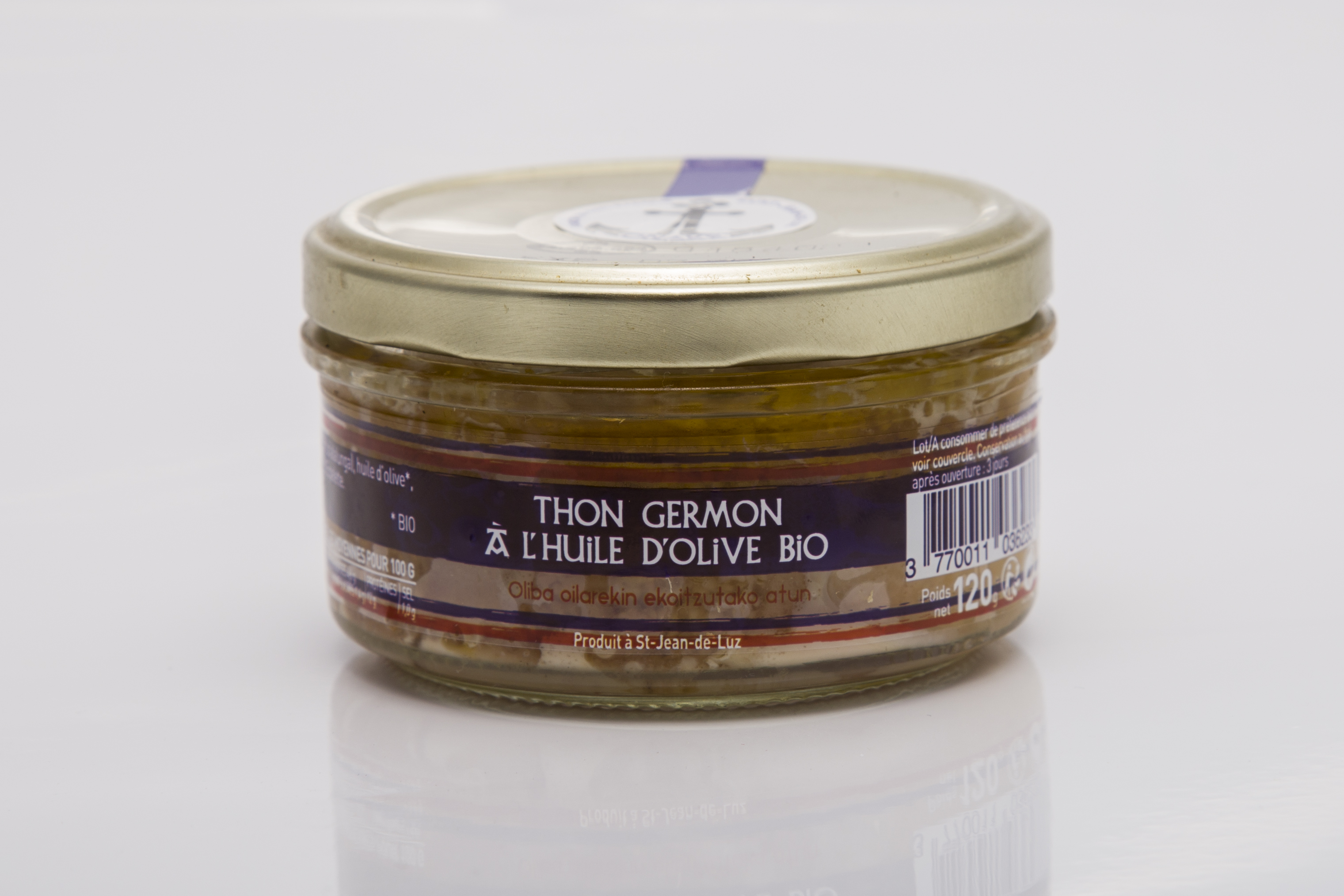 Thon de Saint Jean de Luz à l'huile d'olive 120g