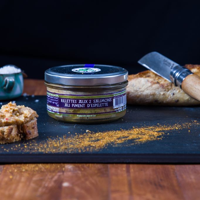 Rillettes aux deux saumons, au Piment d'Espelette -Bio 120g