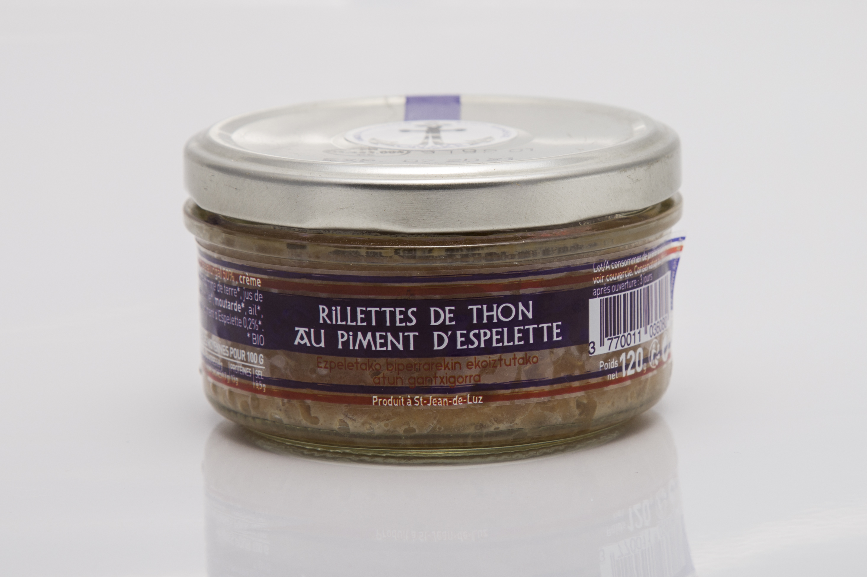 Rillettes Thon de Saint Jean de luz au Piment d'Espelette 120g