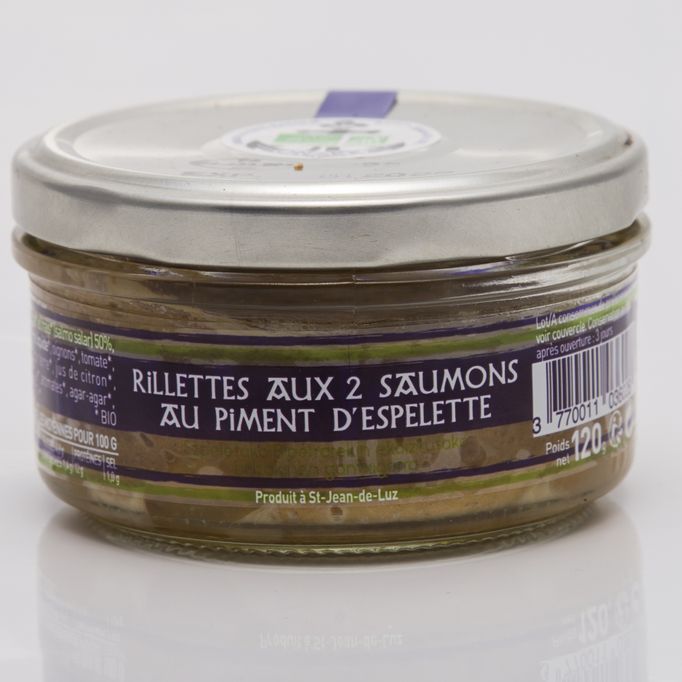 Rillettes aux deux saumons, au Piment d'Espelette -Bio 120g